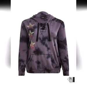 LoveSick Lace-Up Hoodie - Cozy Fleece Escape Ordinary Black-4x